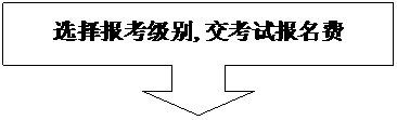 下箭头标注: 选择报考级别,交考试报名费